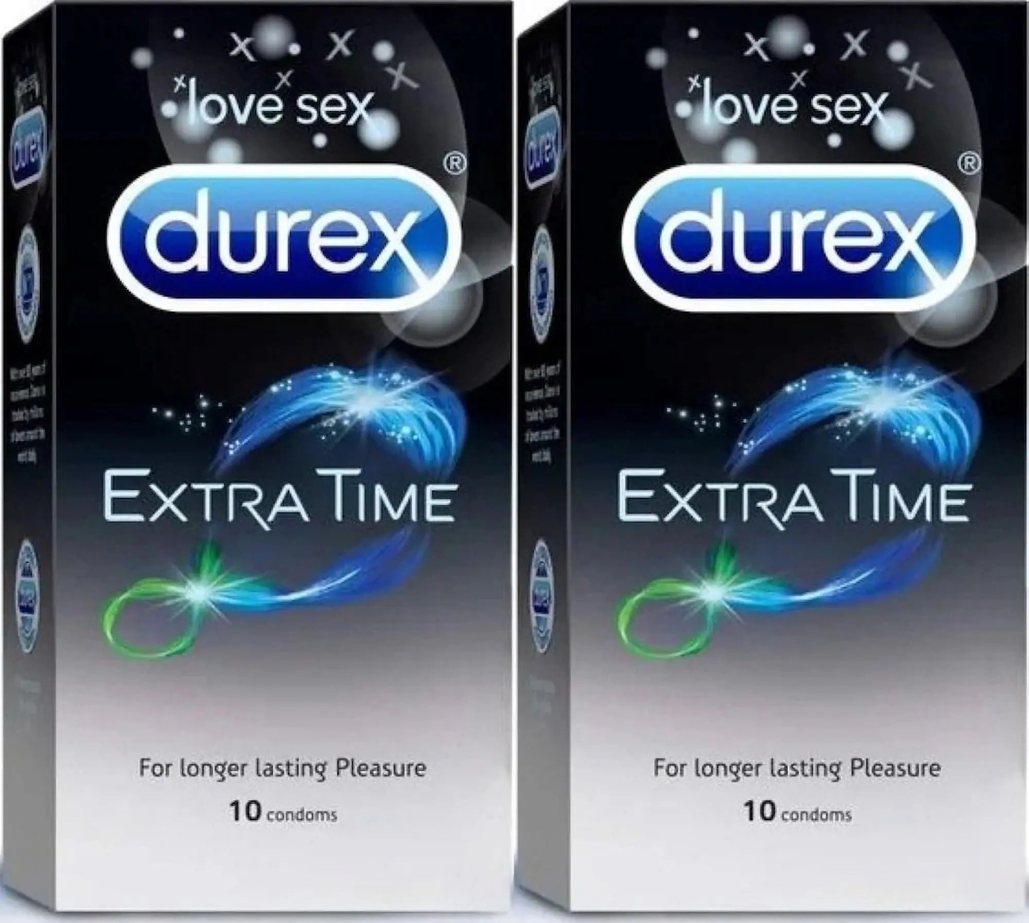 2X Durex Extra Time Condoms for Men - 10Count Each