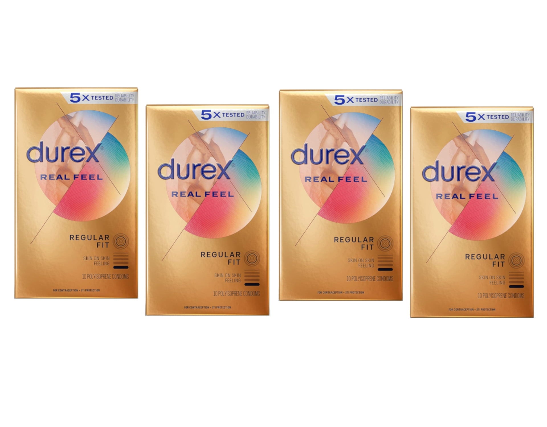 4 Pack Durex Avanti Bare Real Feel Non-Latex Condoms 10 Condoms Each