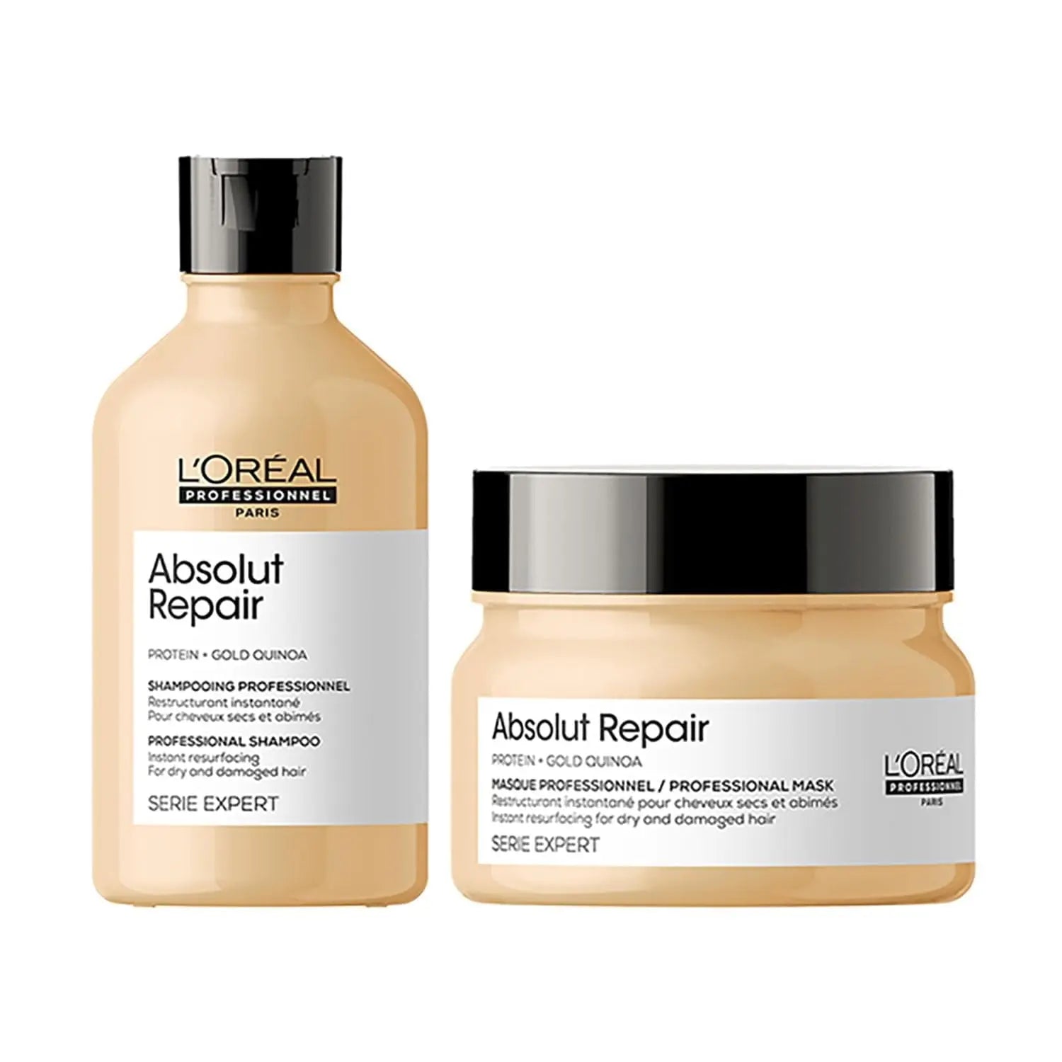 L'Oreal Professionnel Absolut Repair Shampoo 300ml & Mask 250g For Dry And Damaged Hair |Hair Care Combo for Hair Strengthening & Damage Repairing - Sellzoa