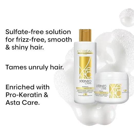 L'Oreal Professionnel Xtenso Care Sulfate-Free Golden Shampoo 250ml & Hair Masque 200ml Combo – Nourishing Hair Care for All Hair Types (Pack of 2) Sellzoa