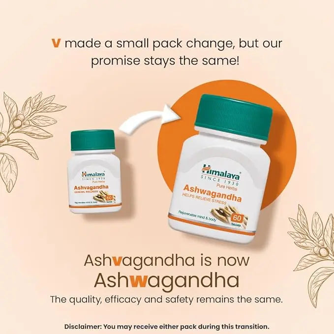 Himalaya Ashwagandha Tablets (60) | Stress Relief & Energy Boost | Supports Immunity & Overall Wellness Sellzoa