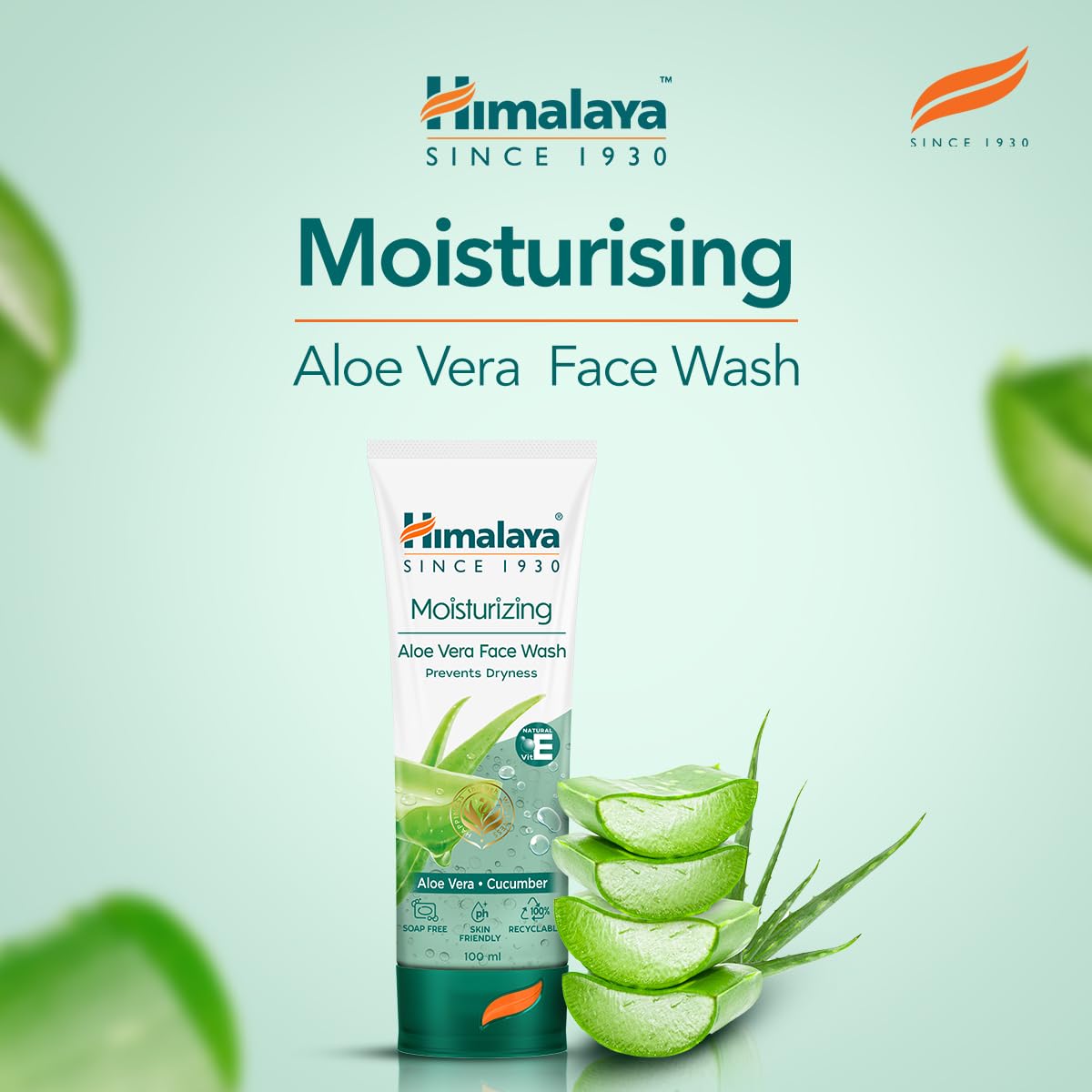 Himalaya Herbals Moisturizing Aloe Vera Face Wash Cream, 50ml