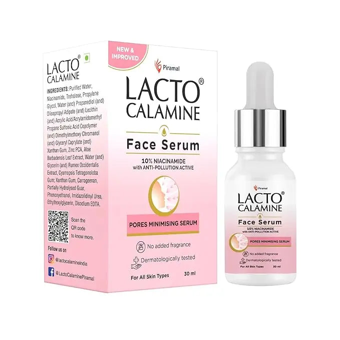 Lacto Calamine 10% Niacinamide Face Serum | Oil Control, Acne Marks & Pore Refining – 30ml Sellzoa