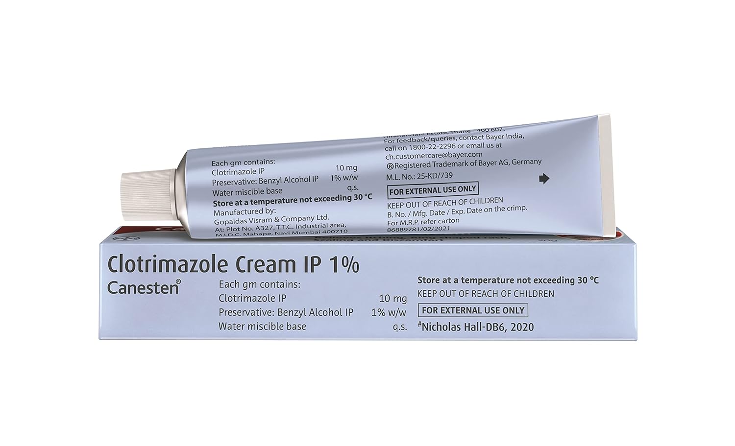 Canesten S Anti-Fungal Cream | Relieves Itching, Ring Shaped Rash, Scaling & Discomfort 15 gm