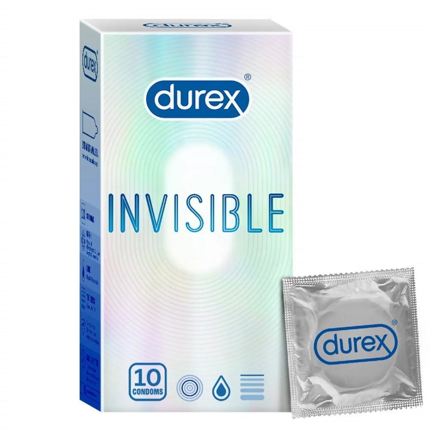 Durex Invisible Super Ultra Thin Condoms for Men  (10 Count ) - Sellzoa