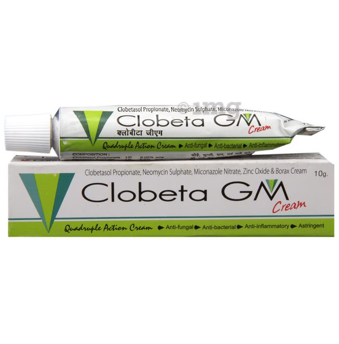 Clobeta‑GM Cream 10 g | Clobetasol 0.05% + Miconazole 2% + Neomycin 0.5% | Antibacterial‑Antifungal Topical Cream Sellzoa