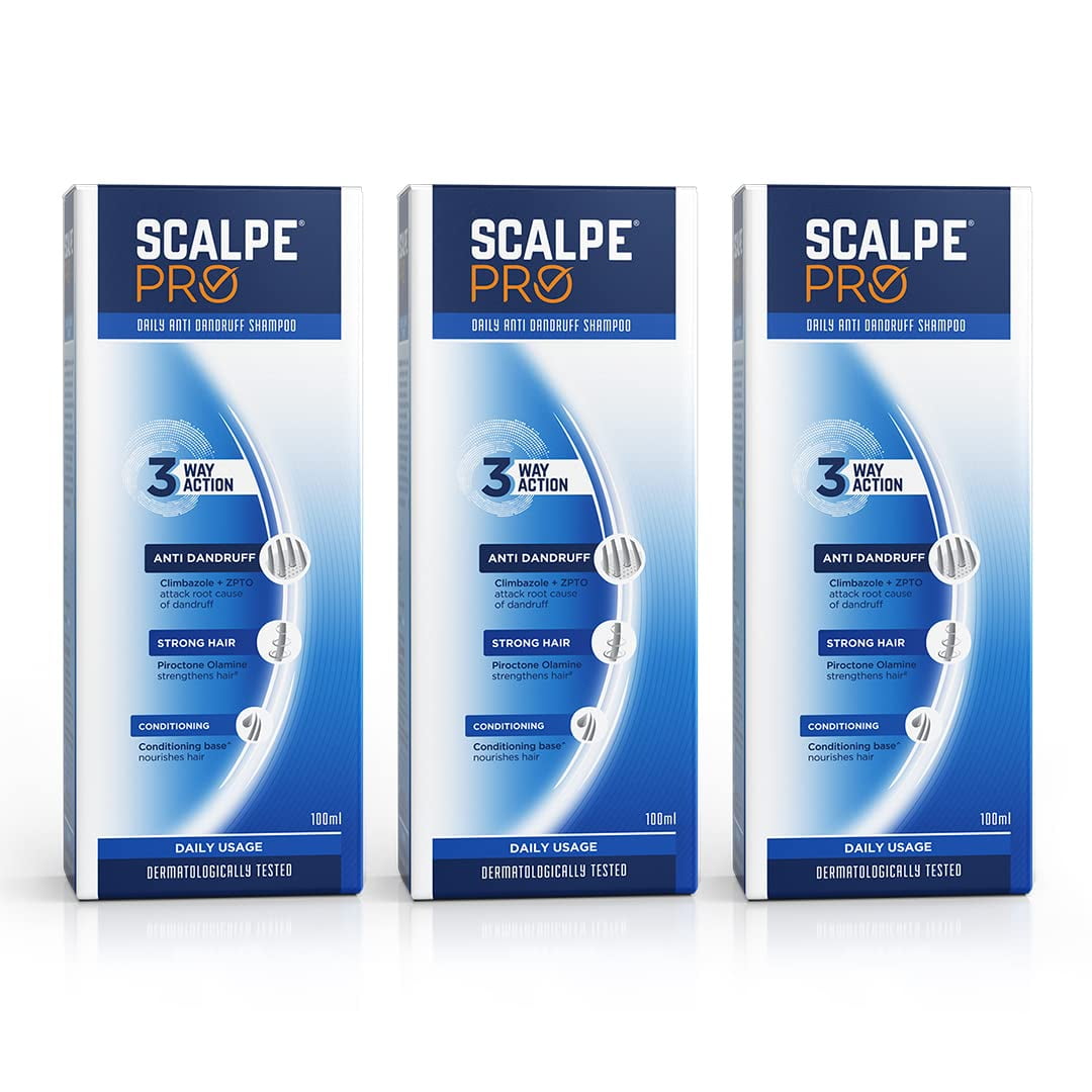 Scalpe Pro Daily Anti-dandruff Shampoo with conditioning base, For Strong and Smooth hair | 100 ml (Pack of 3)