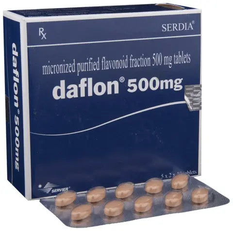 Daflon 500mg Tablets – Vein & Hemorrhoid Support (10 Tablets x Pack of 6) Sellzoa