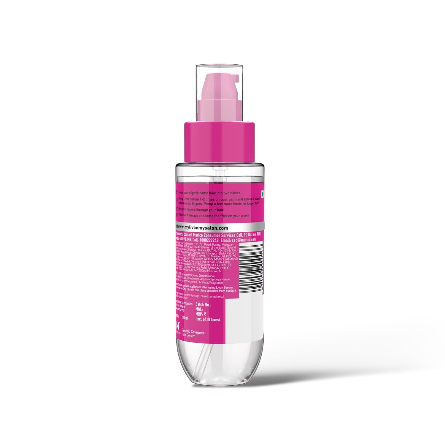 Livon Hair Serum for Women & Men | All Hair Types |Smooth, Frizz free & Glossy Hair(100ml)