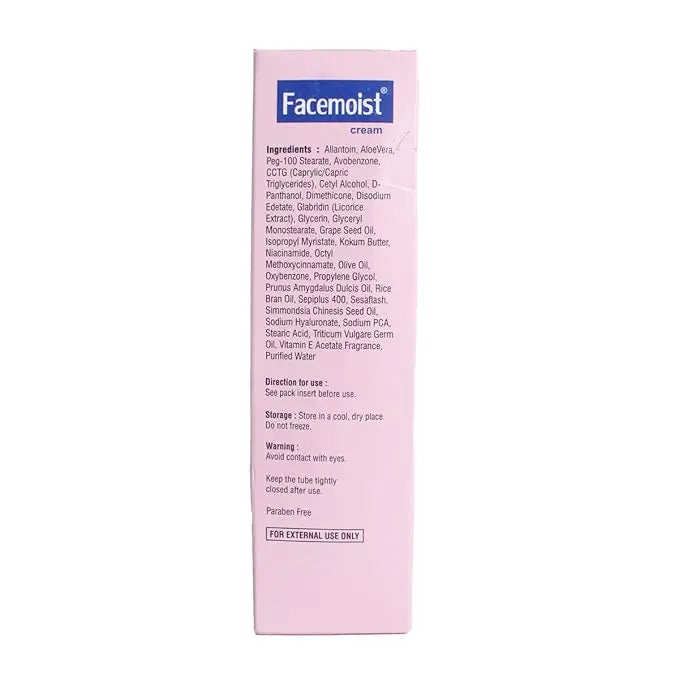 Facemoist Cream 60g | Lightweight Moisturizer for Oily & Acne-Prone Skin | Non-Greasy Daily Hydration Sellzoa