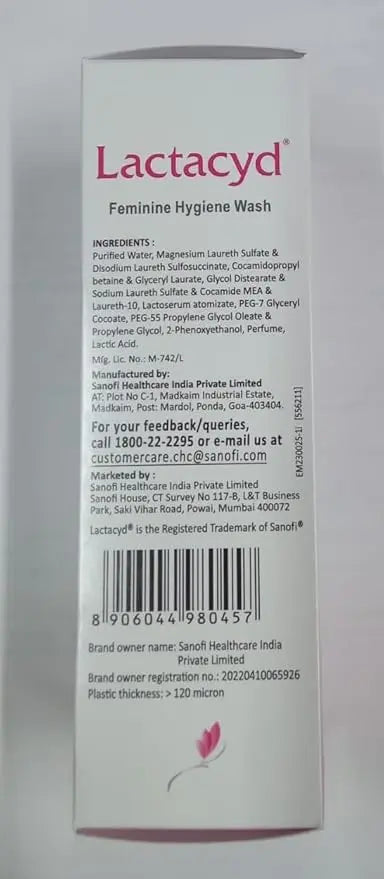 Lactacyd Feminine Hygiene Wash 100ml – Gentle Vaginal Wash for Women Sellzoa