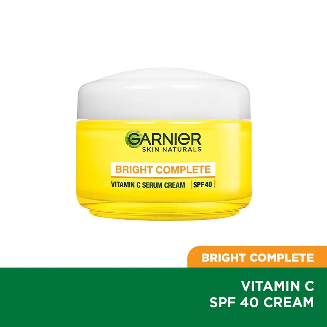 Garnier Bright Complete Vitamin C Serum Cream – SPF 40, 45g | Daily Brightening Moisturizer for Dark Spots & Sun Protection Sellzoa
