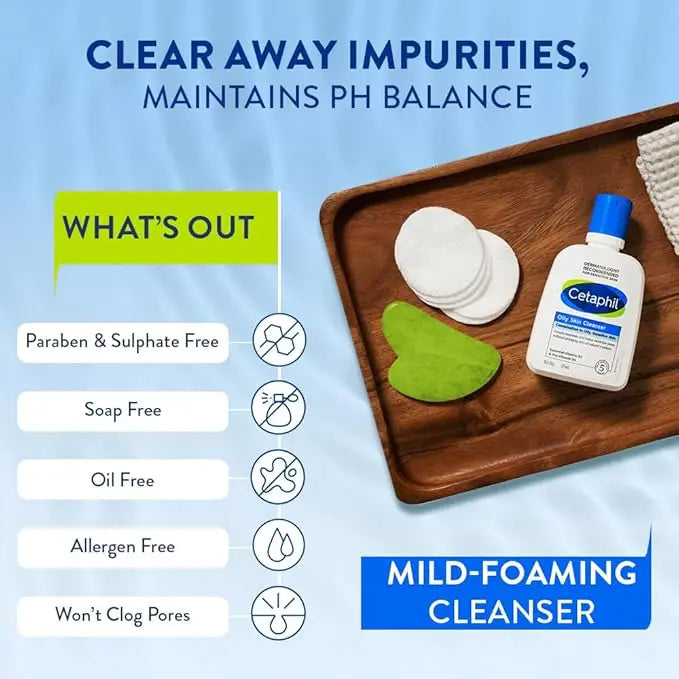 Cetaphil Oily Skin Cleanser 125ml | Daily Face Wash for Oily, Acne-Prone Skin | Soap-Free Formula Sellzoa
