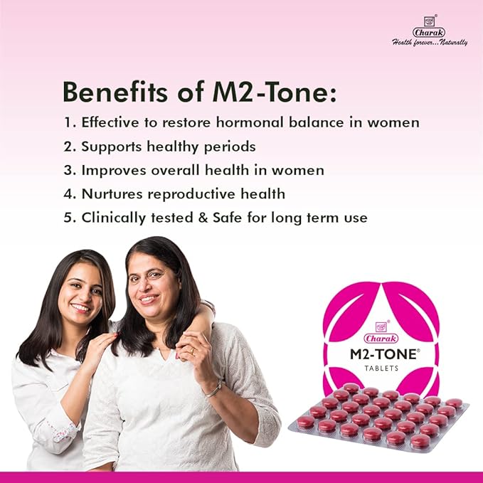 Charak M2Tone Tablets – Menstrual & Hormonal Balance | Pack of 3 × 30 Tablets | Ayurvedic Women's Health Support Sellzoa