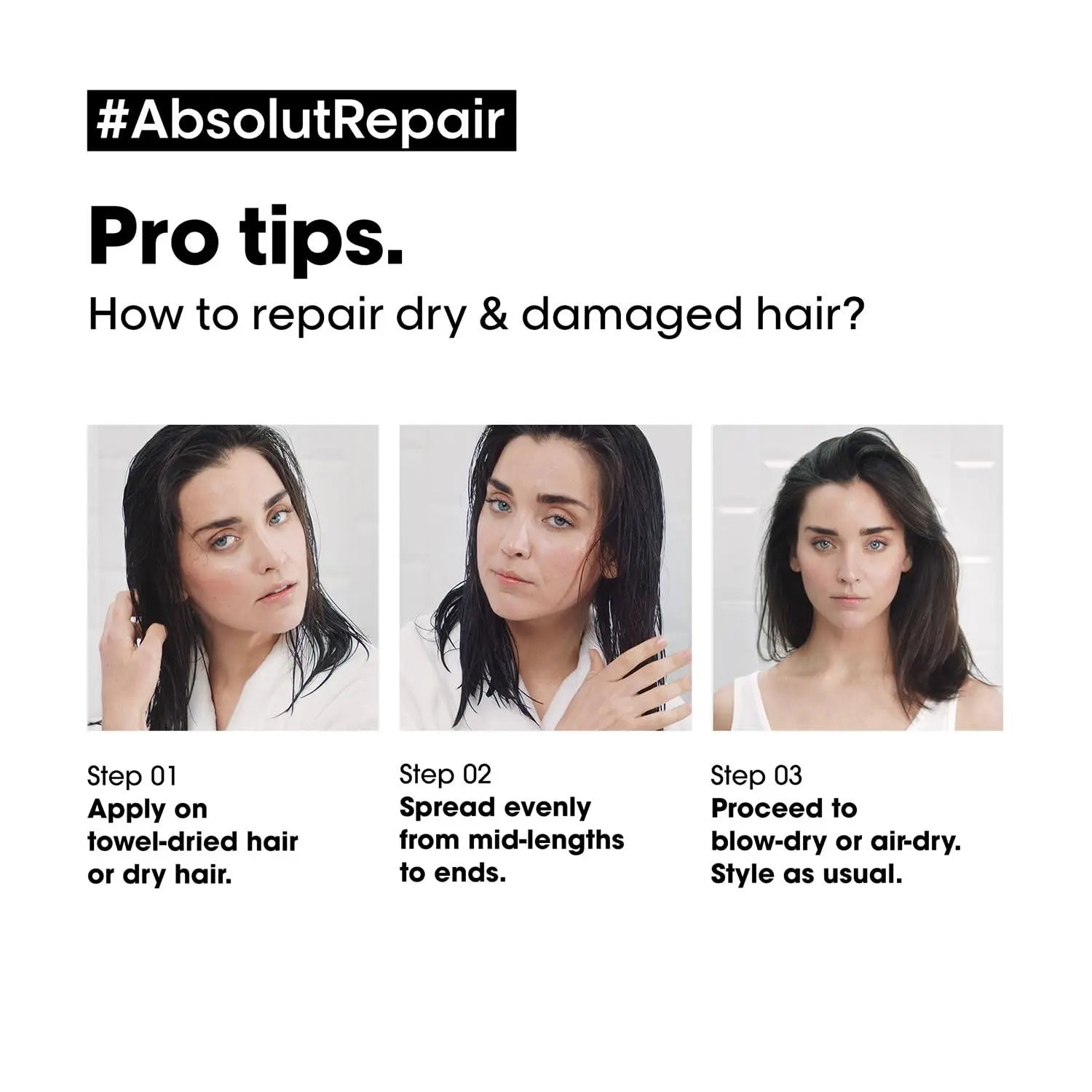 L'Oreal Professionnel Absolut Repair Shampoo 300ml & Hair Mask 250g – Intense Repair Combo for Damaged Hair Sellzoa