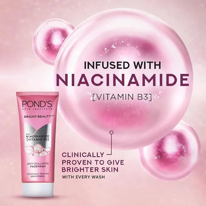 Pond’s Bright Beauty Anti-Dullness & Brightening Facewash 150g – Niacinamide-Enriched Daily Cleanser for Glass Skin & 4X Brighter Complexion Sellzoa