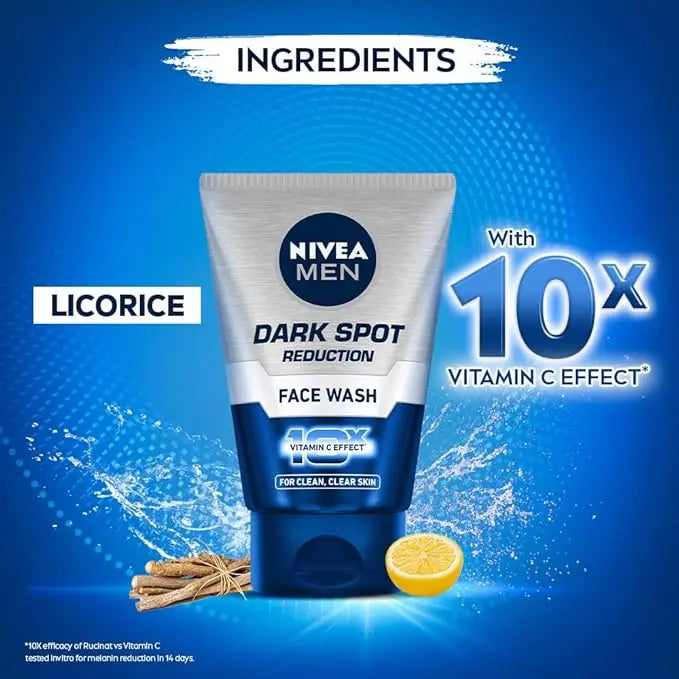 Nivea Men Advanced Whitening Face Wash 100ml (Pack of 2) | Dark Spot Reduction & Oil Control | For Fresh & Clear Skin Sellzoa