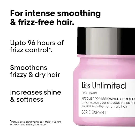 L’Oréal Professionnel Série Expert Liss Unlimited Mask 250 ml | Pro‑Keratin Smoothing Hair Mask for Frizzy, Unruly Hair Sellzoa