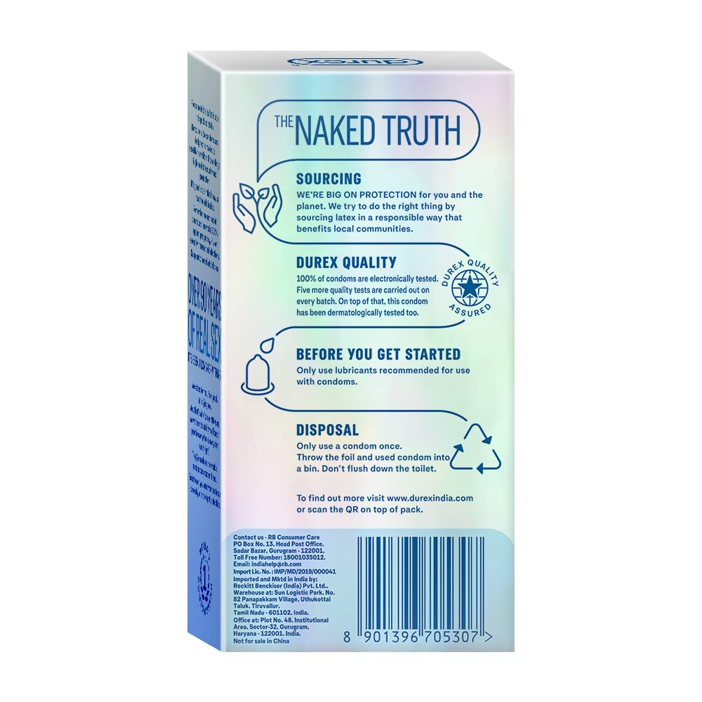 Durex Invisible Super Ultra Thin Condoms for Men (10 Count )