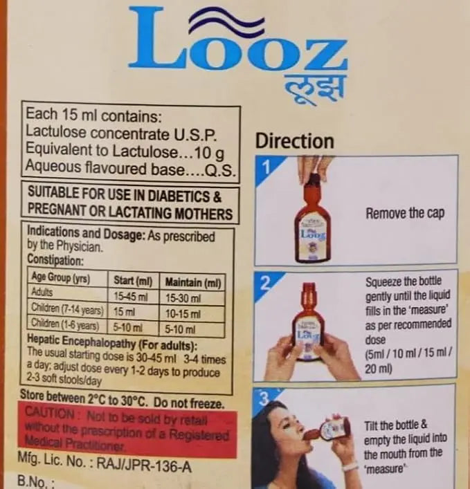Looz Oral Solution 210ml – Lactulose Syrup for Constipation Relief Sellzoa