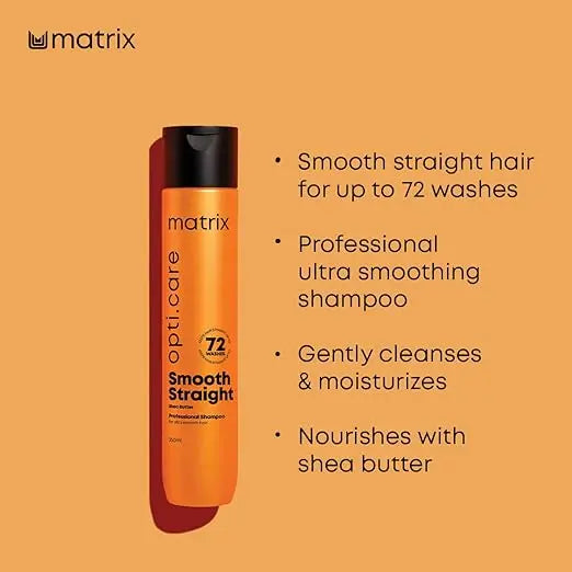 Matrix Opti.Care Smooth Straight Professional Shampoo 350 ml | Shea Butter Anti‑Frizz Formula Sellzoa