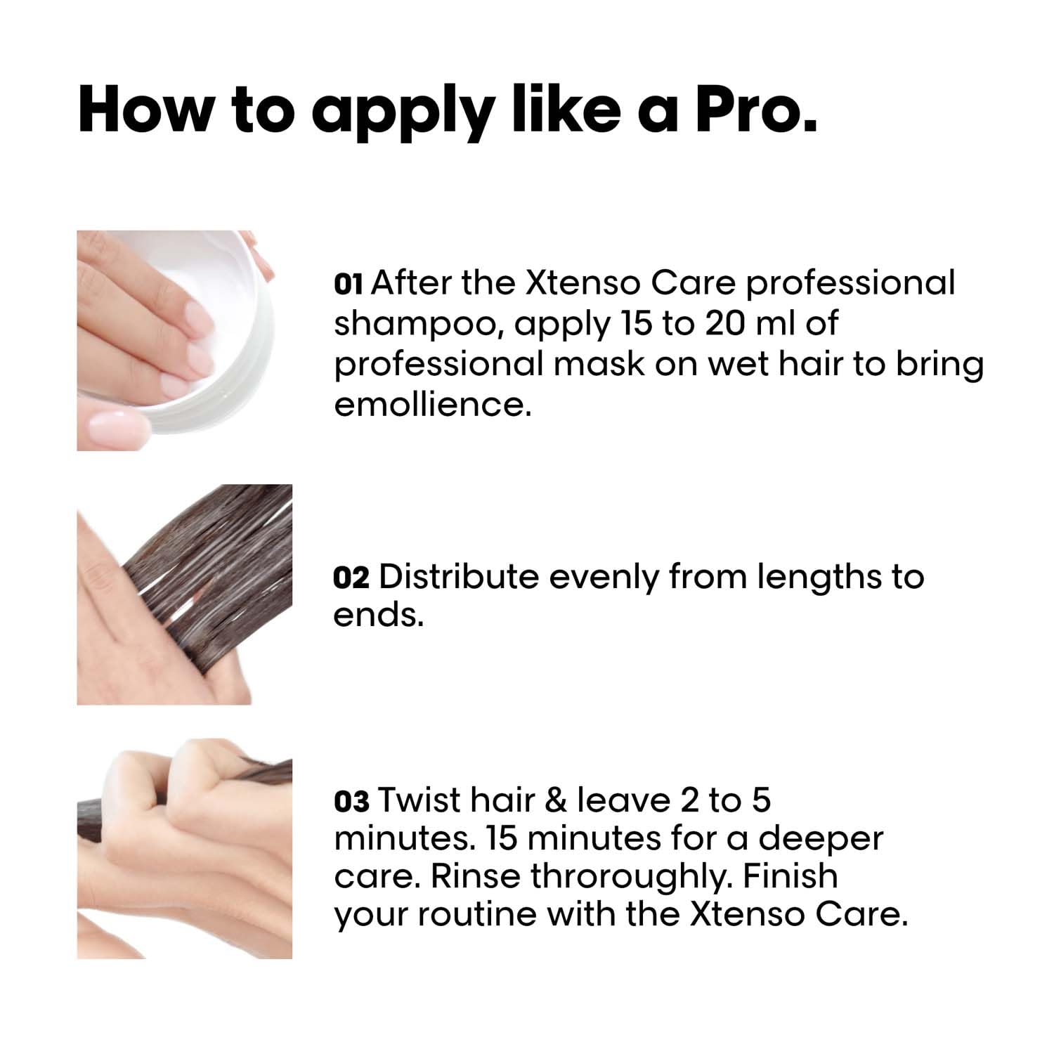 L'Oreal Professionnel Xtenso Care Sulfate-free* Shampoo 250ml and Hair Masque 200ml Combo for All Hair Types (Pack of 2)
