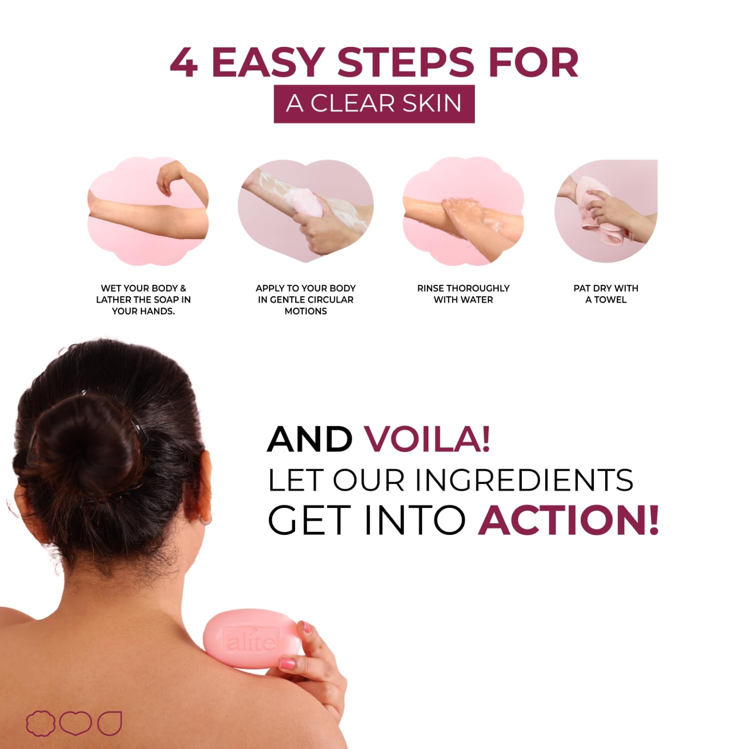 Alite Fight body acne with instant microbil action soap 75g Each(Pack Of 4)