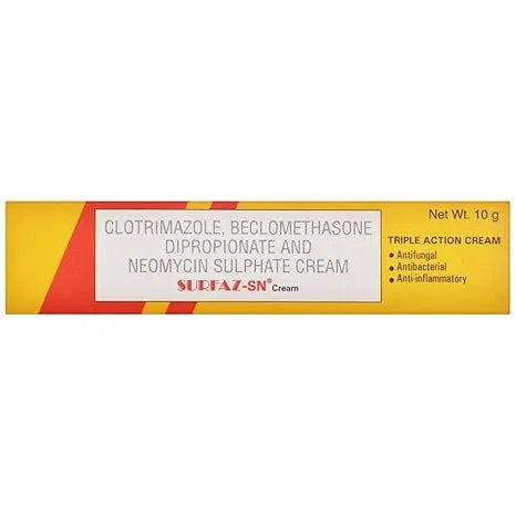 Surfaz-SN Cream 10gm (Pack of 2) – Antifungal & Antibiotic Cream for Skin Infection & Inflammation Sellzoa