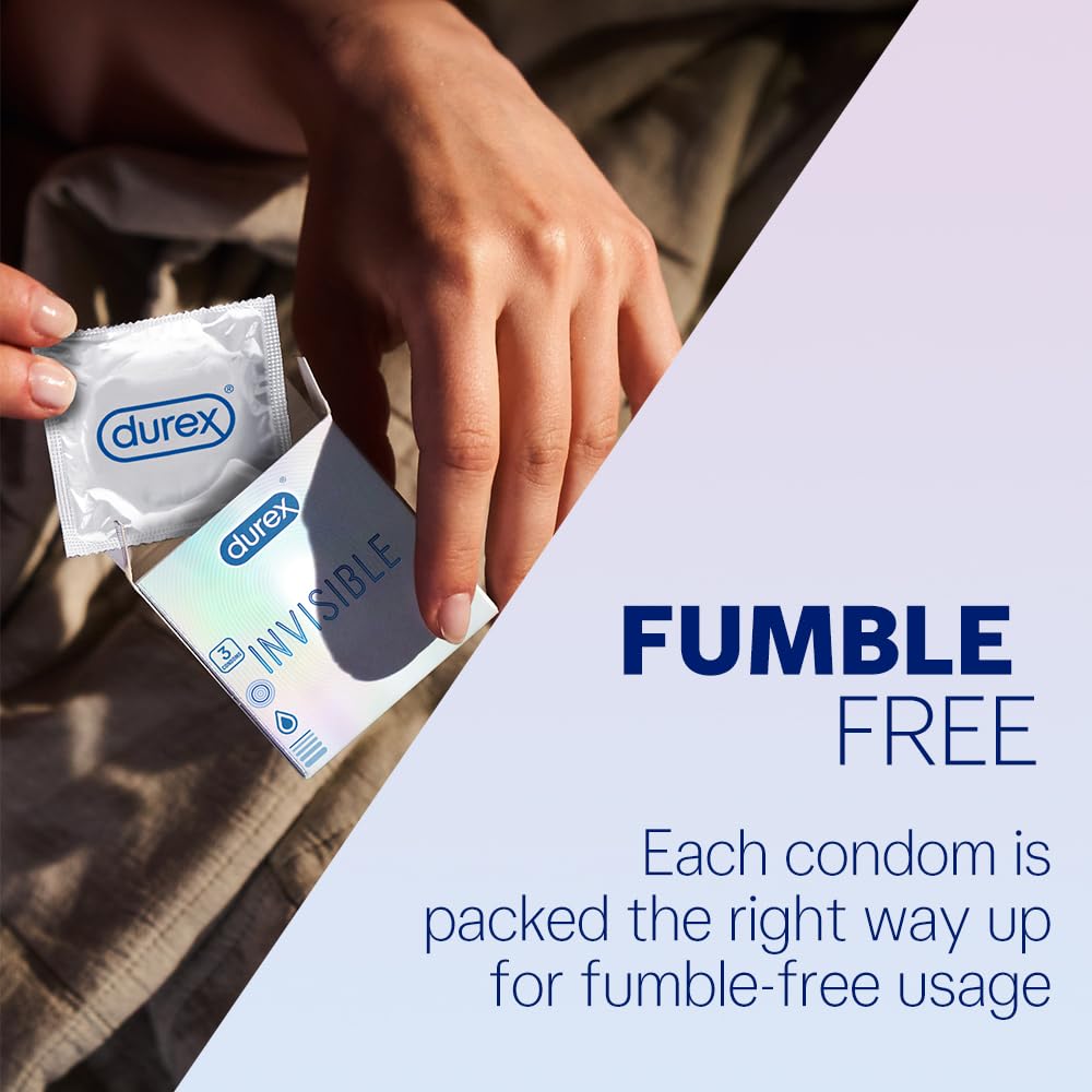Durex Invisible Super Ultra Thin Condoms for Men (10 Count )