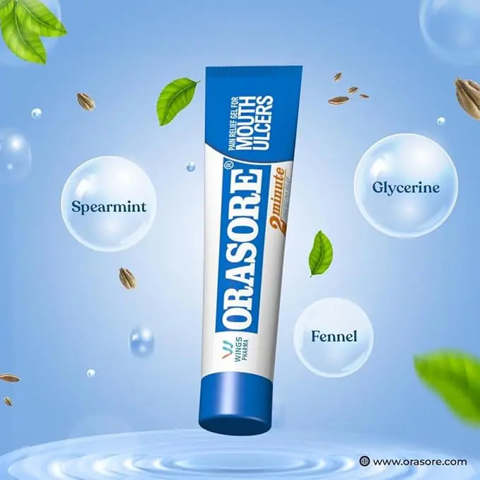 Orasore Mouth Ulcer Gel (Pack of 2) | Fast & Targeted Relief from Mouth Ulcers, Pain, Burning & Inflammation Sellzoa