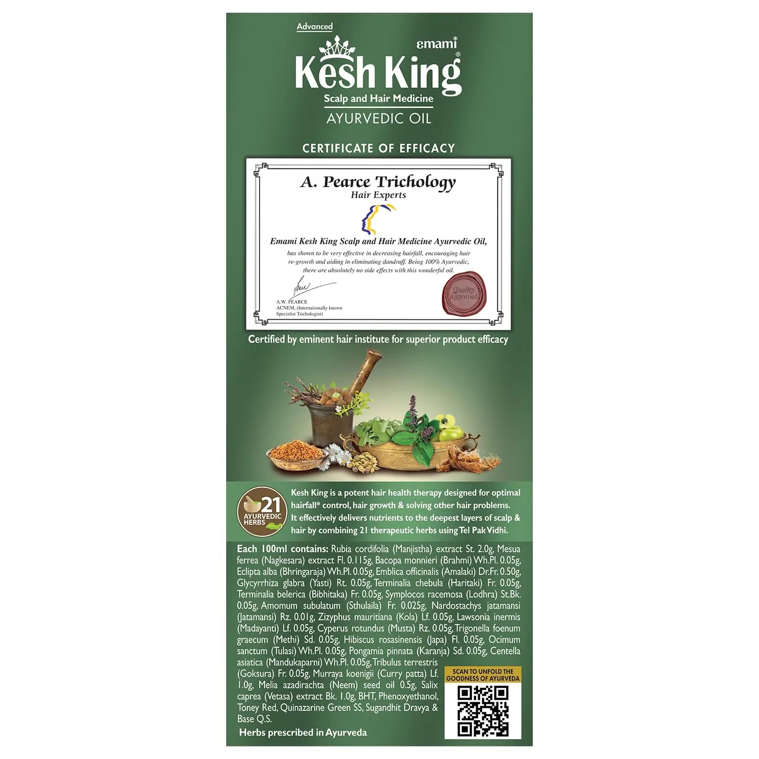Kesh King Ayurvedic Hair Oil 300ml | Anti-Hair Fall Oil with 21 Herbs for Strong, Thick & Healthy Hair Sellzoa