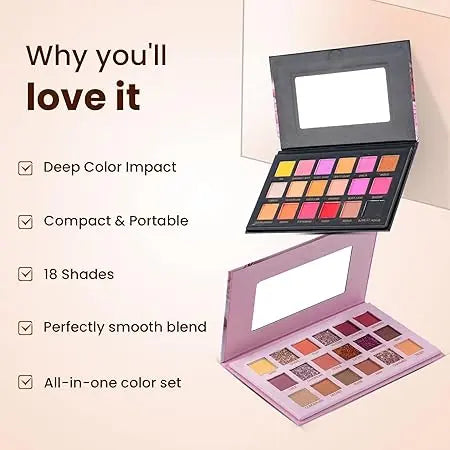 HUDA GIRL Beauty Rose Gold Remastered + Nude Edition Eyeshadow Palette Combo | 36 Matte & Shimmer Shades | Full Eye Makeup Kit Sellzoa
