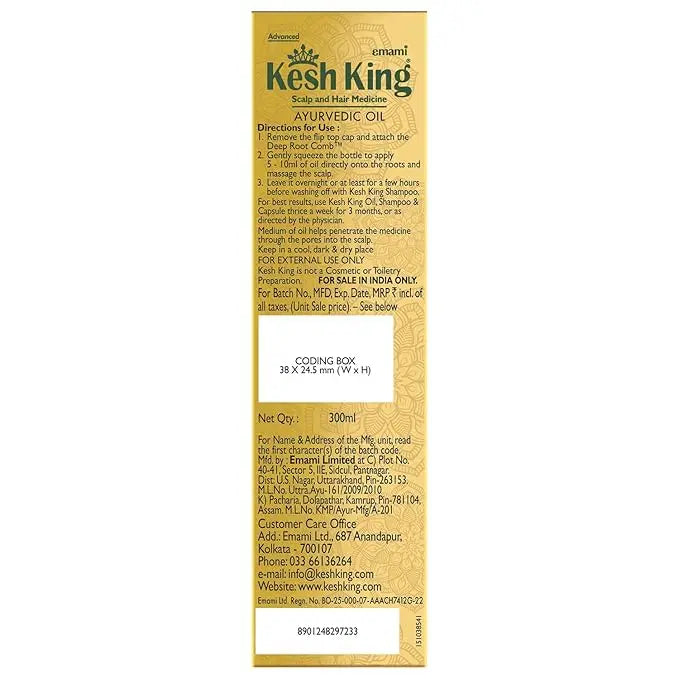 Kesh King Ayurvedic Hair Oil 300ml | Anti-Hair Fall Oil with 21 Herbs for Strong, Thick & Healthy Hair Sellzoa
