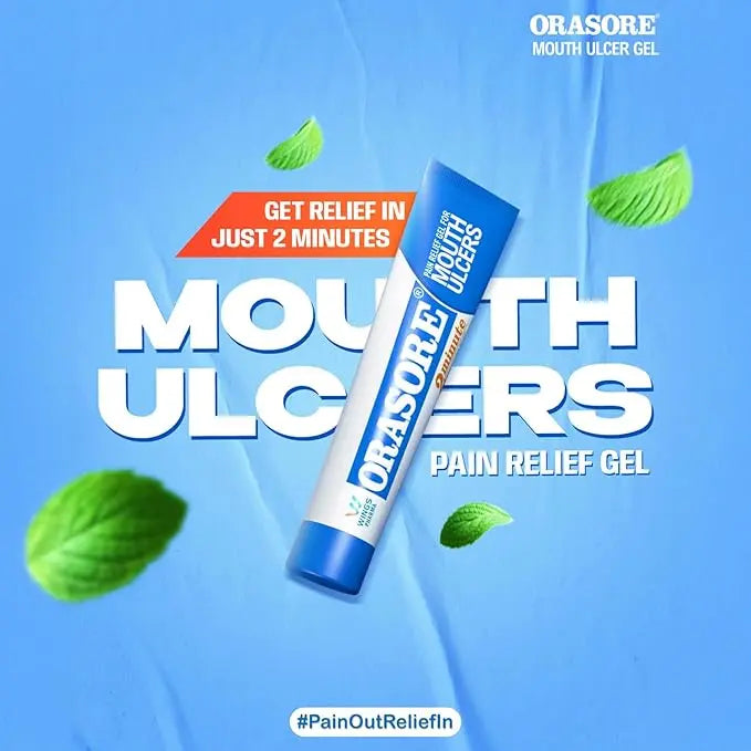 Orasore Mouth Ulcer Gel (Pack of 2) | Fast & Targeted Relief from Mouth Ulcers, Pain, Burning & Inflammation Sellzoa