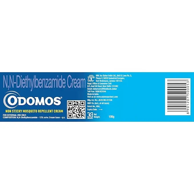 Dabur Odomos Mosquito Repellent Cream 50g – Non-Sticky with Vitamin E & Almond Sellzoa