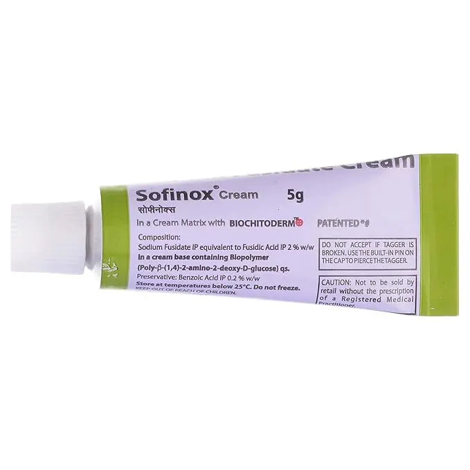 Sofinox Cream 5gm (Pack of 2) – Sodium Fusidate Antibiotic Cream for Skin Infection & Inflammation Sellzoa