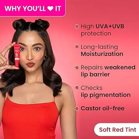 Dot & Key Ceramide & Peptide Lip Balm SPF 50 | Red Romance Tinted Lip Moisturizer | UV Protection + Collagen Boost + Instant Plump Sellzoa
