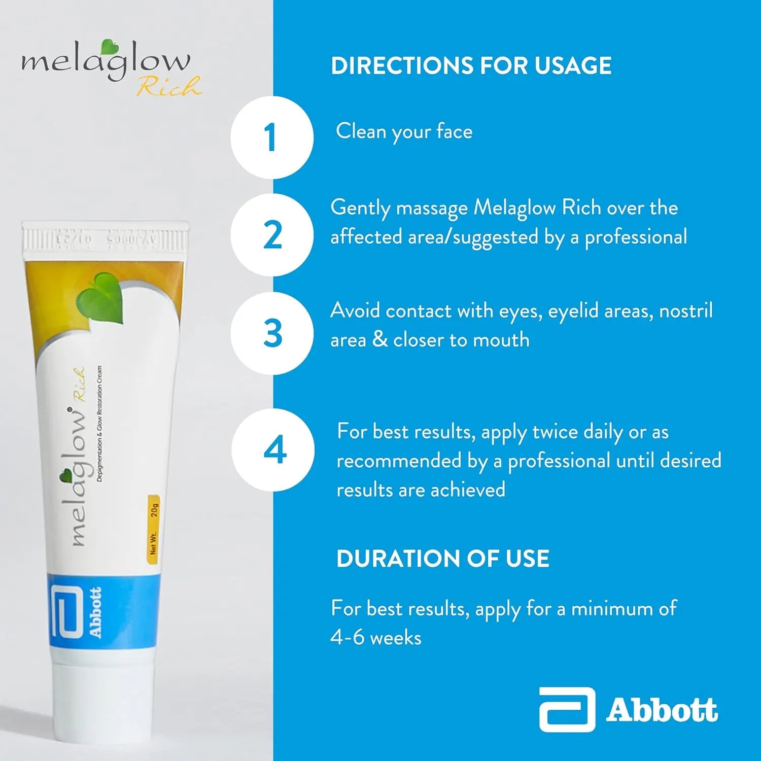 Melaglow Rich Cream 20g – Skin Brightening & Hyperpigmentation Cream Sellzoa
