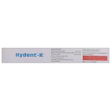 Hydent-K Toothpaste for Sensitive Teeth 100gm | Medicated Oral Gel with Fluoride | Relief from Tooth Sensitivity & Cavity Protection Sellzoa