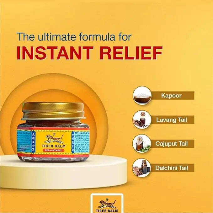 Red Tiger Balm (Pack of 2) | Herbal Pain Relief Balm for Headache, Muscle & Joint Pain Sellzoa