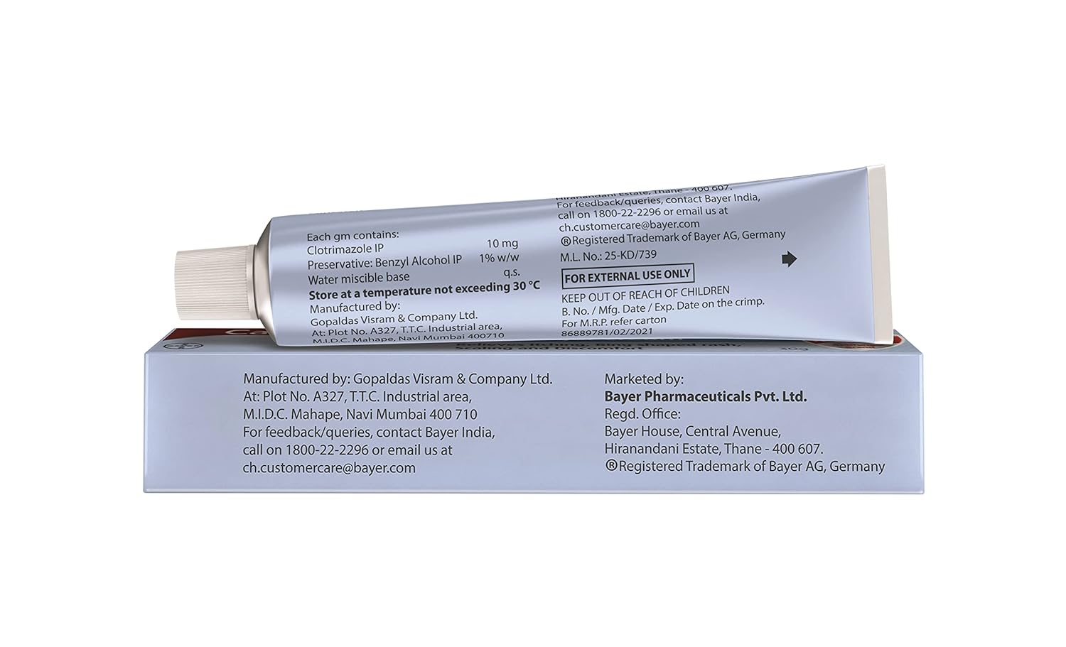Canesten 1% Anti-Fungal Cream 30gm | Relieves Itching, Ringworm, Rash & Skin Discomfort