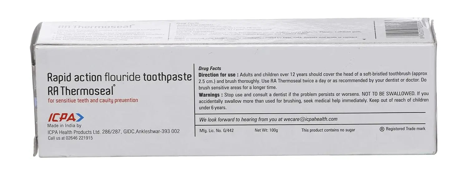 Thermoseal RA Toothpaste 100gm | Anti-Sensitivity & Gum Care Dental Paste with Potassium Nitrate Sellzoa