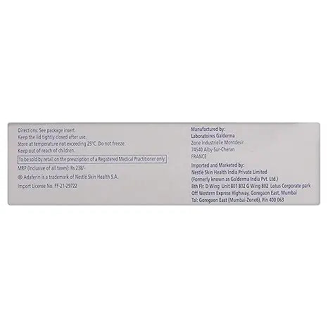 Adaferin Adapalene Gel 0.1% – 15g (Pack of 2) | Retinoid Acne Treatment for Face, Blackheads & Clogged Pores Sellzoa