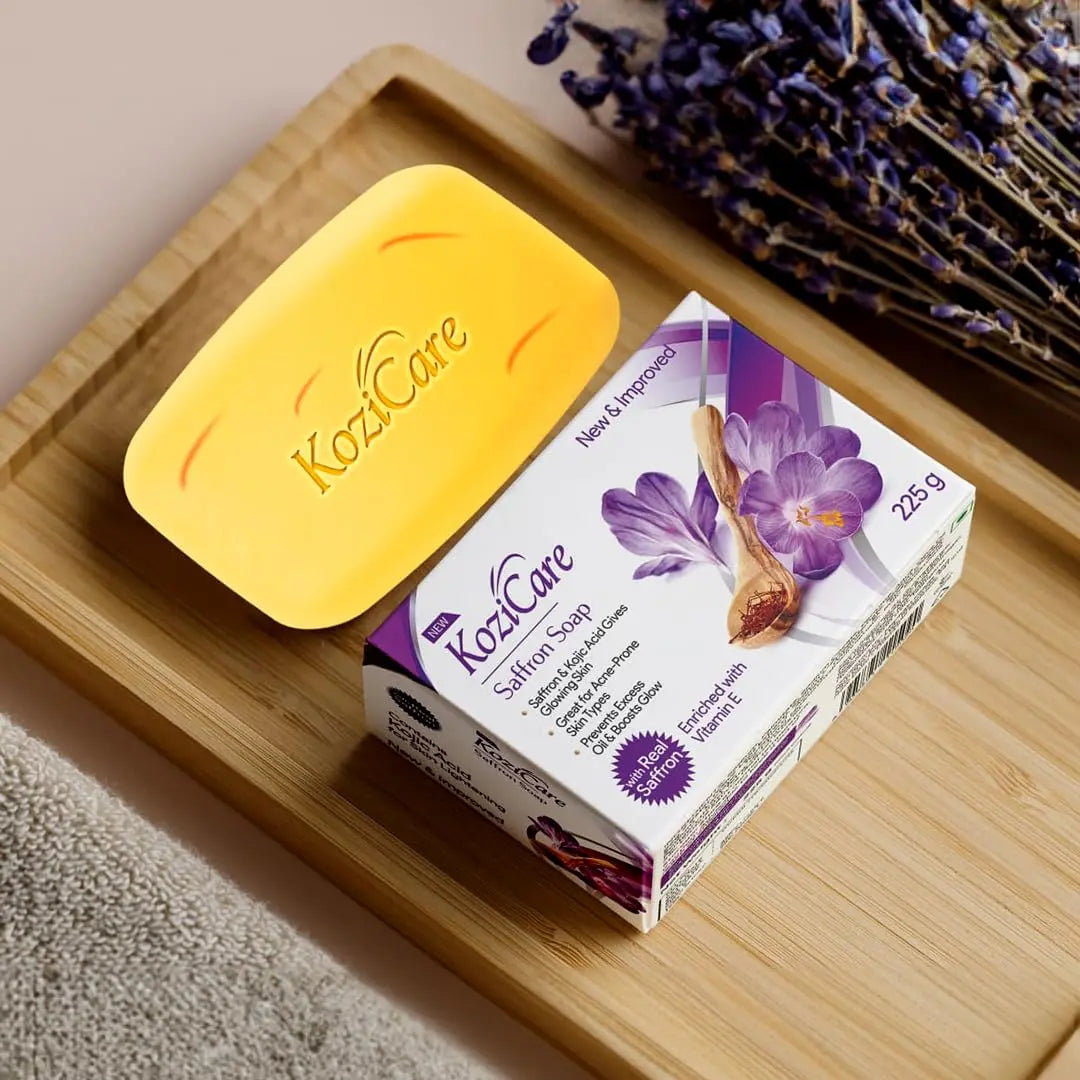 Kozicare Kojic Acid Soap & Glutathione Soap | Saffron Soap | Body Tan Removal Soap & Detan Soap | Soap For Men & Women | For Dark Spots, Excess Oil & Acne Scars | Even Out Skin Ton Sellzoa