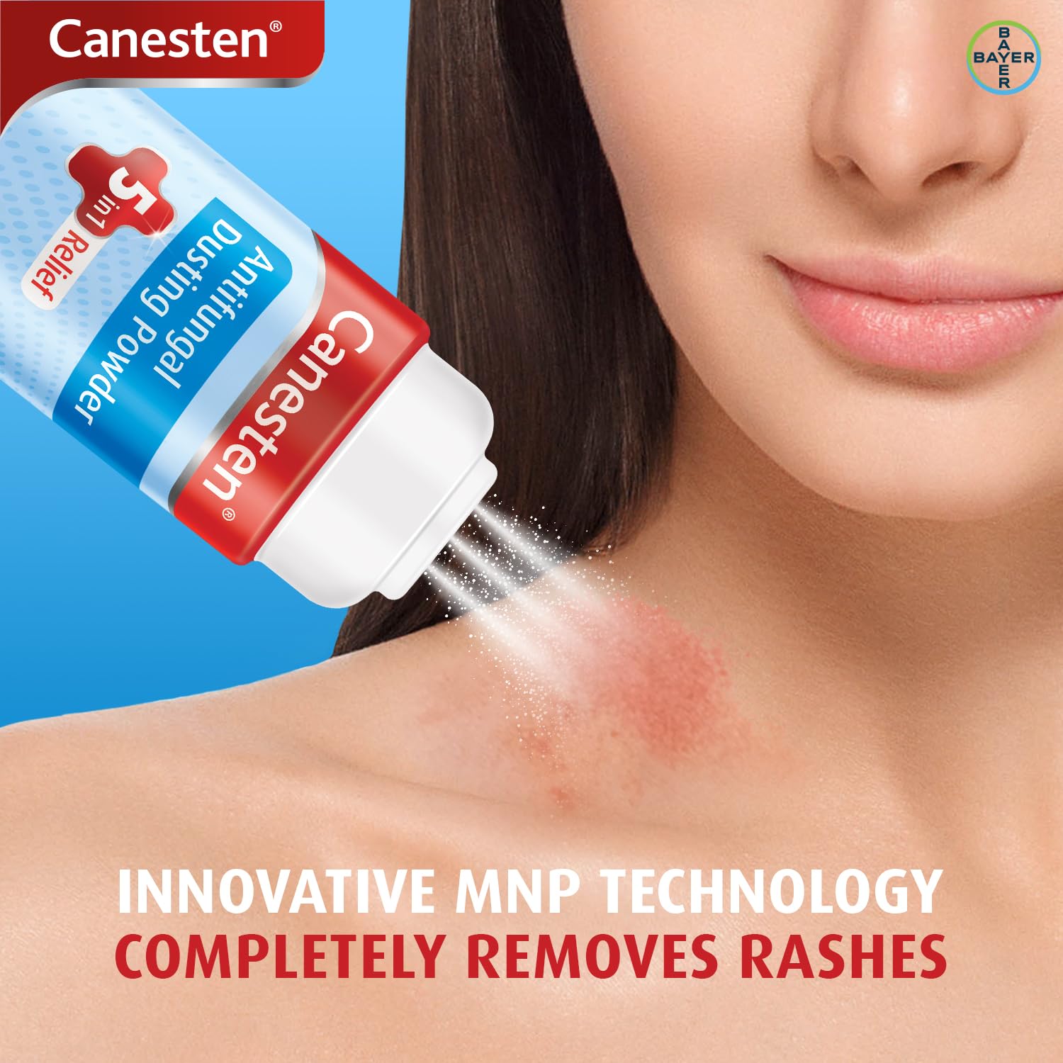 Canesten Dusting Antifungal Powder Relief from Skin Irritation Prickly Heat Redness Itching Fungal Infection - 100gm x Pack of 2