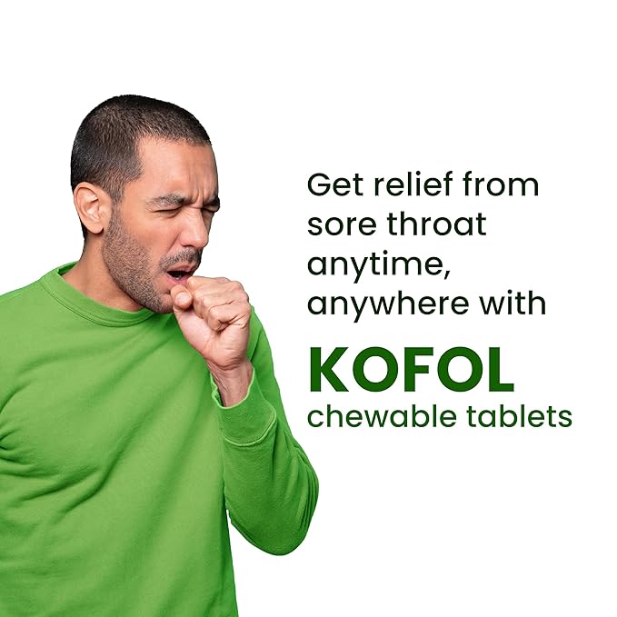 Charak Kofol Chewable Tablets – Cough & Throat Soothing | Pack of 5 × 60 Tablets | Ayurvedic Sugar-Free Lozenges Sellzoa