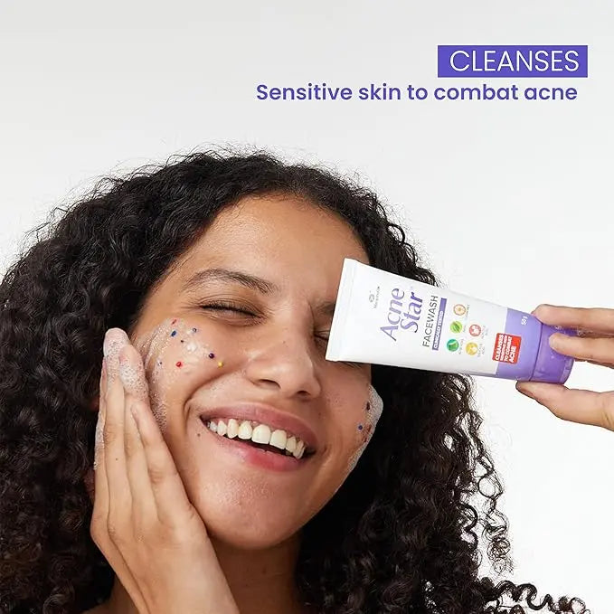 Mankind Acnestar Unisex Facewash 50g × 3 | Anti-Acne Face Gel with Salicylic & Glycolic Acid | For Oily & Acne-Prone Skin Sellzoa