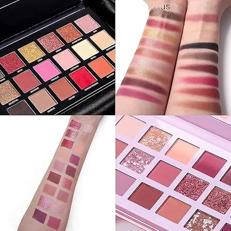 HUDA GIRL Beauty Rose Gold Remastered + Nude Edition Eyeshadow Palette Combo | 36 Matte & Shimmer Shades | Full Eye Makeup Kit Sellzoa