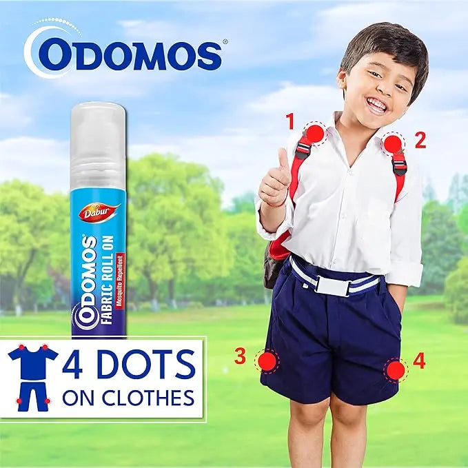 Odomos Mosquito Repellent Fabric Roll-On 8ml (Pack of 2) – Natural Protection for Kids & Adults Sellzoa