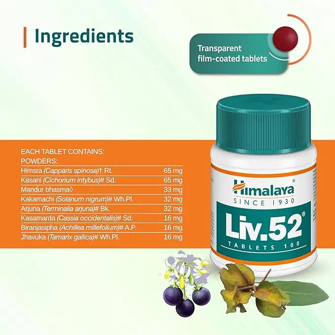 Himalaya Liv.52 Tablets – Pack of 2 (100 Tabs Each) | Liver Detox & Fatty Liver Support | Ayurvedic Herbal Formula Sellzoa